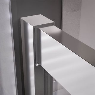 Боковая панель Veconi Premium Trento SP-50GR, 1000х2000 , брашированный графит, стекло прозрачное